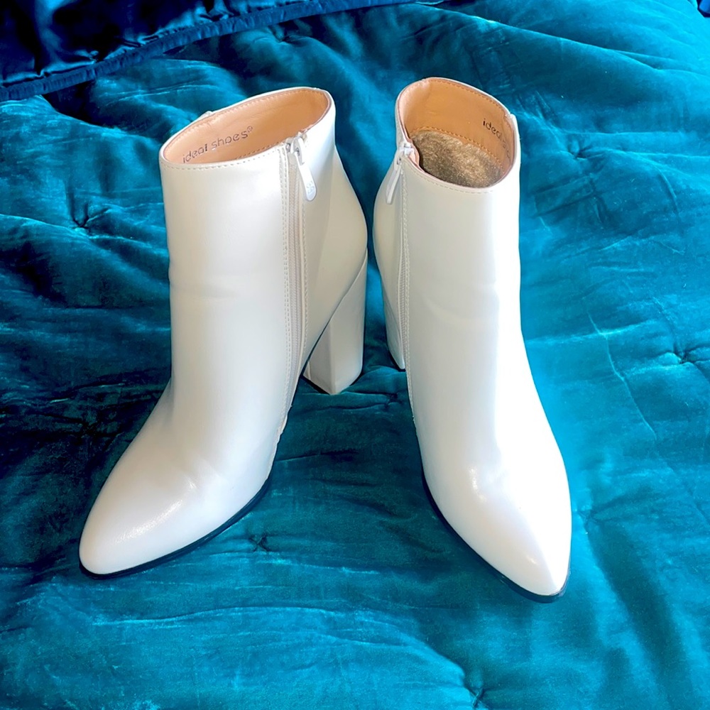 Nasty Gal true white booties